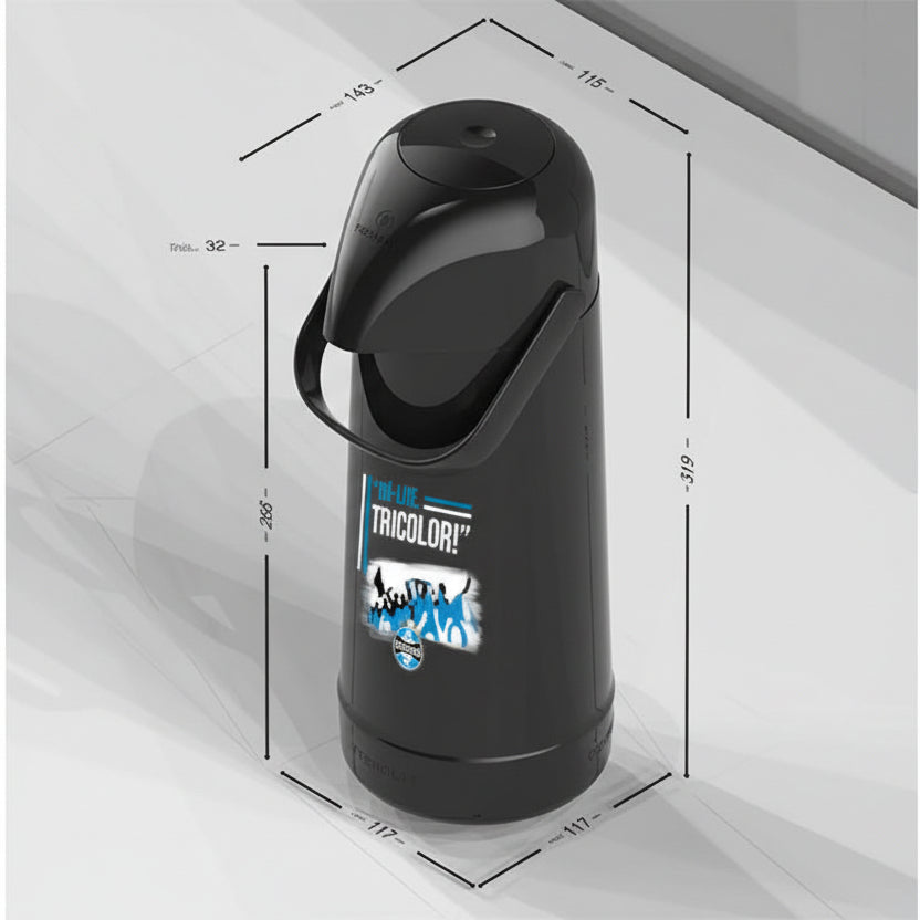 Garrafa Térmica 1L Magic Pump — Termolar | Grêmio | Ampola de Vidro, Antigotejo