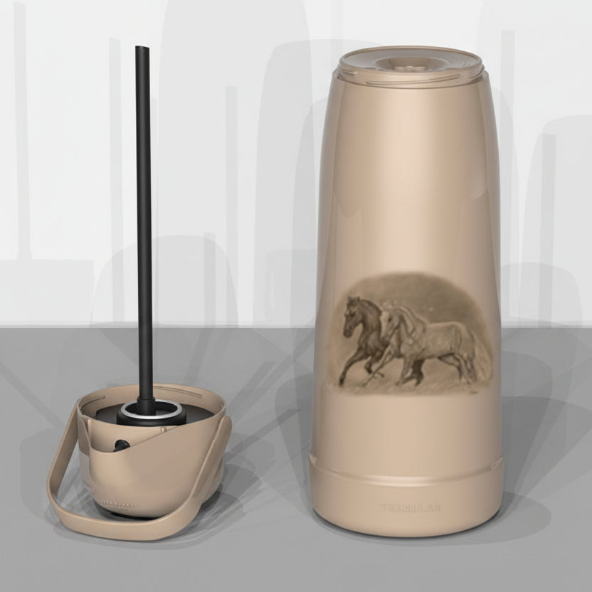 Garrafa Térmica Termolar Magic Pump 1,8 L — Estampa Cavalos | Bomba de Pressão, Ampola de Vidro, Conserva Quente 12h / Fria 24h
