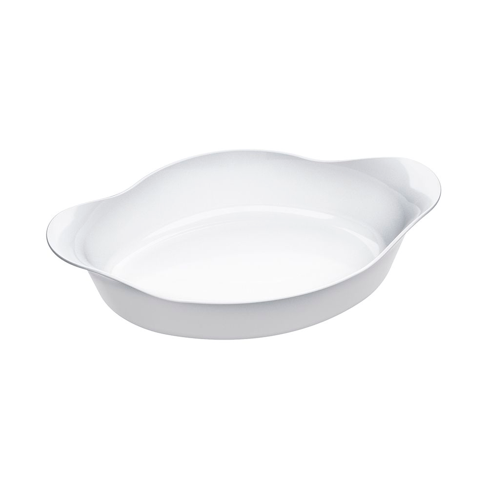 Assadeira Oval de Vidro Temperado Opalino Marinex Opaline Grande 1,4L