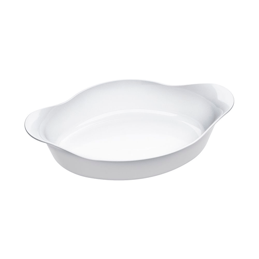 Assadeira Oval de Vidro Temperado Opalino Marinex Opaline Grande 1,4L