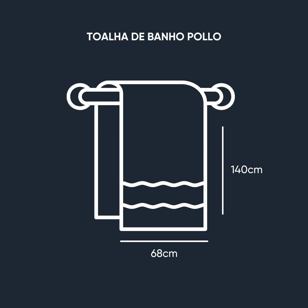 Toalha de Banho Pollo Appel Home – Fio Penteado Jacquard 500 g/m² | 68 × 140 cm