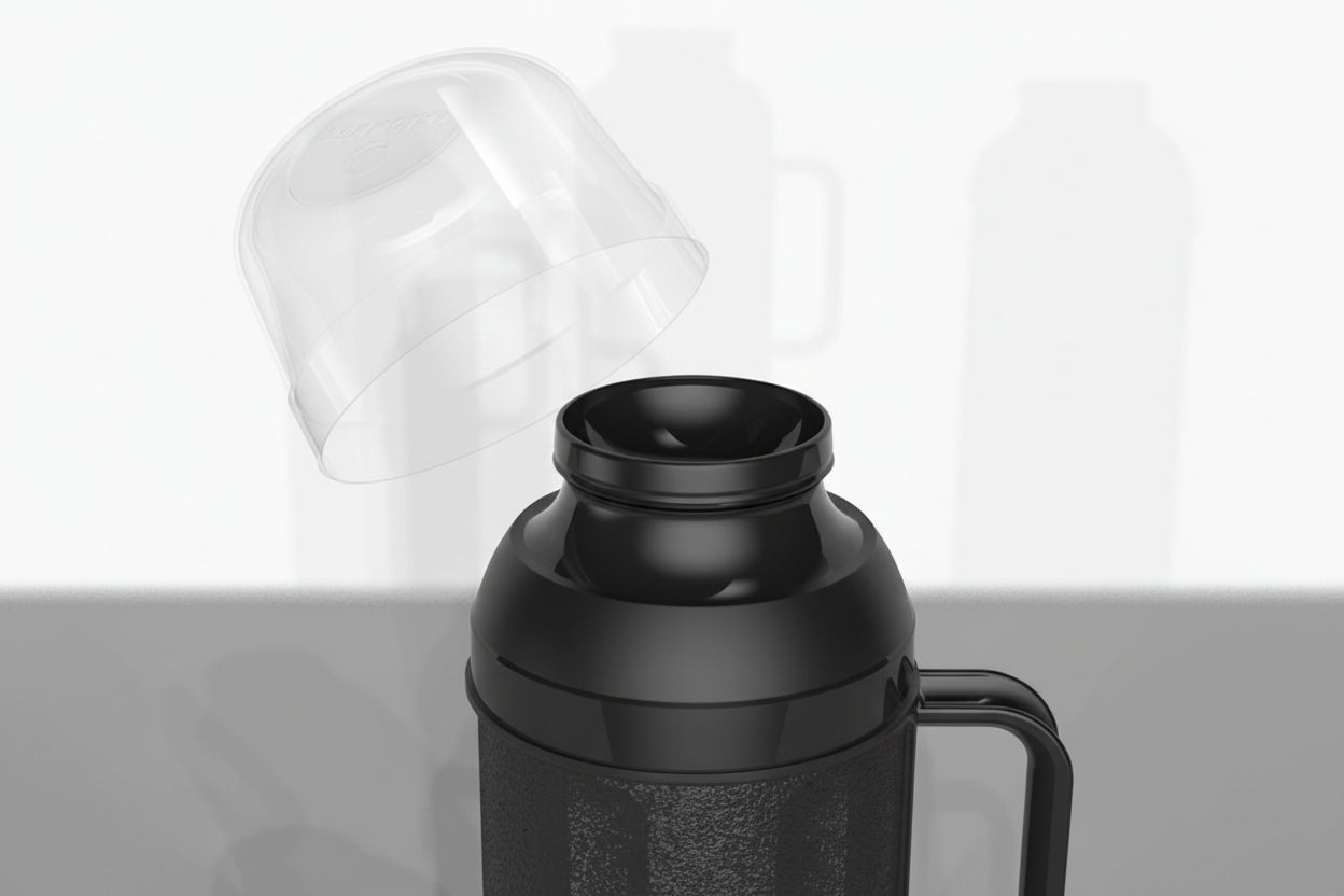Garrafa Térmica Termolar Personal 1L • Ampola de Vidro • 12h Quente / 24h Frio • Rolha Clean