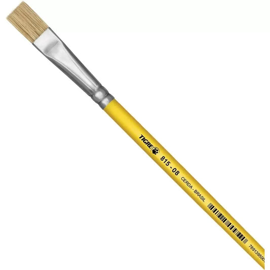 Pincel Artesanal Chato 815 Nº 08 Amarelo | Pincéis Tigre