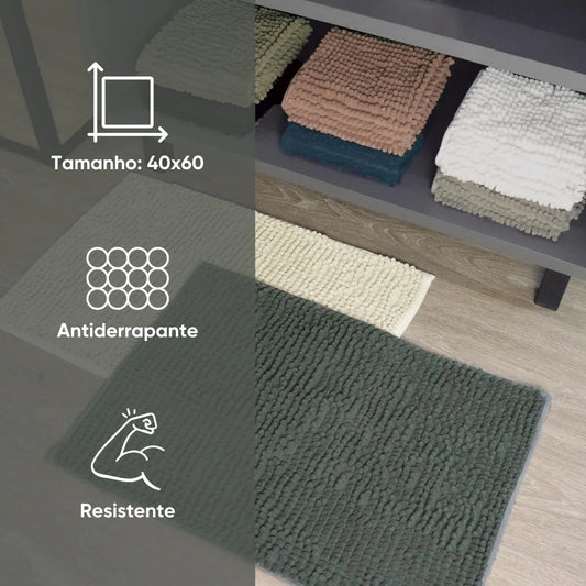 Tapete Antiderrapante Popcorn Appel 40x60cm – Microfibra Extra Macia para Banheiro e Quarto