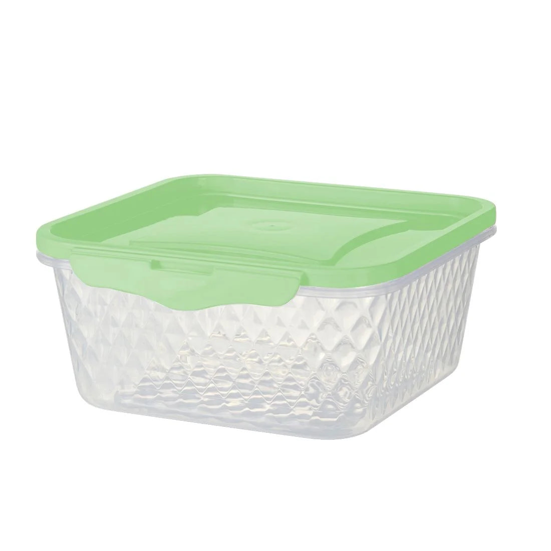 Pote Plástico 550 ml Quadrado Hermético Cristal 12 x 11,5 x 5,5 cm | Plasvale