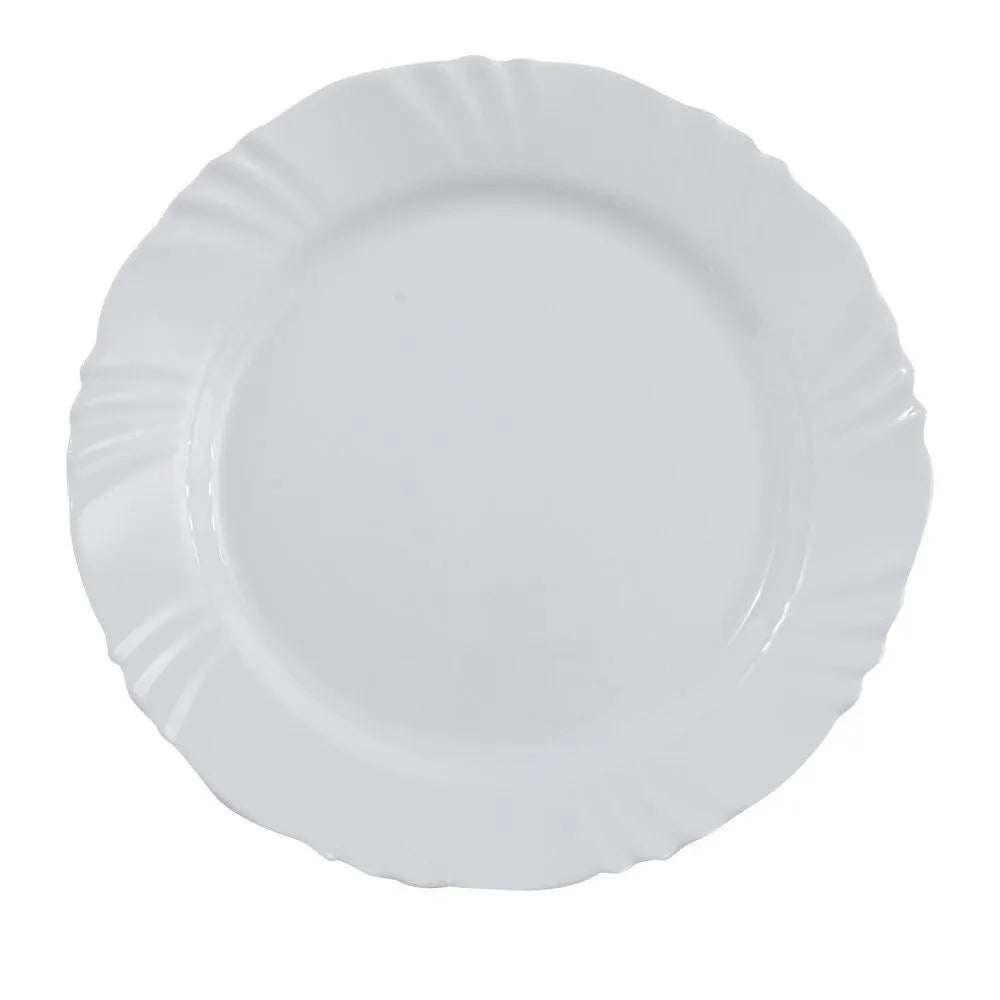 Conjunto 4 Pratos Rasos Duralex Opaline Pétala 25,5 cm – Vidro Temperado Branco Resistente e Sofisticado