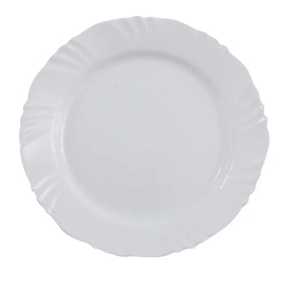 Conjunto 4 Pratos Rasos Duralex Opaline Pétala 25,5 cm – Vidro Temperado Branco Resistente e Sofisticado