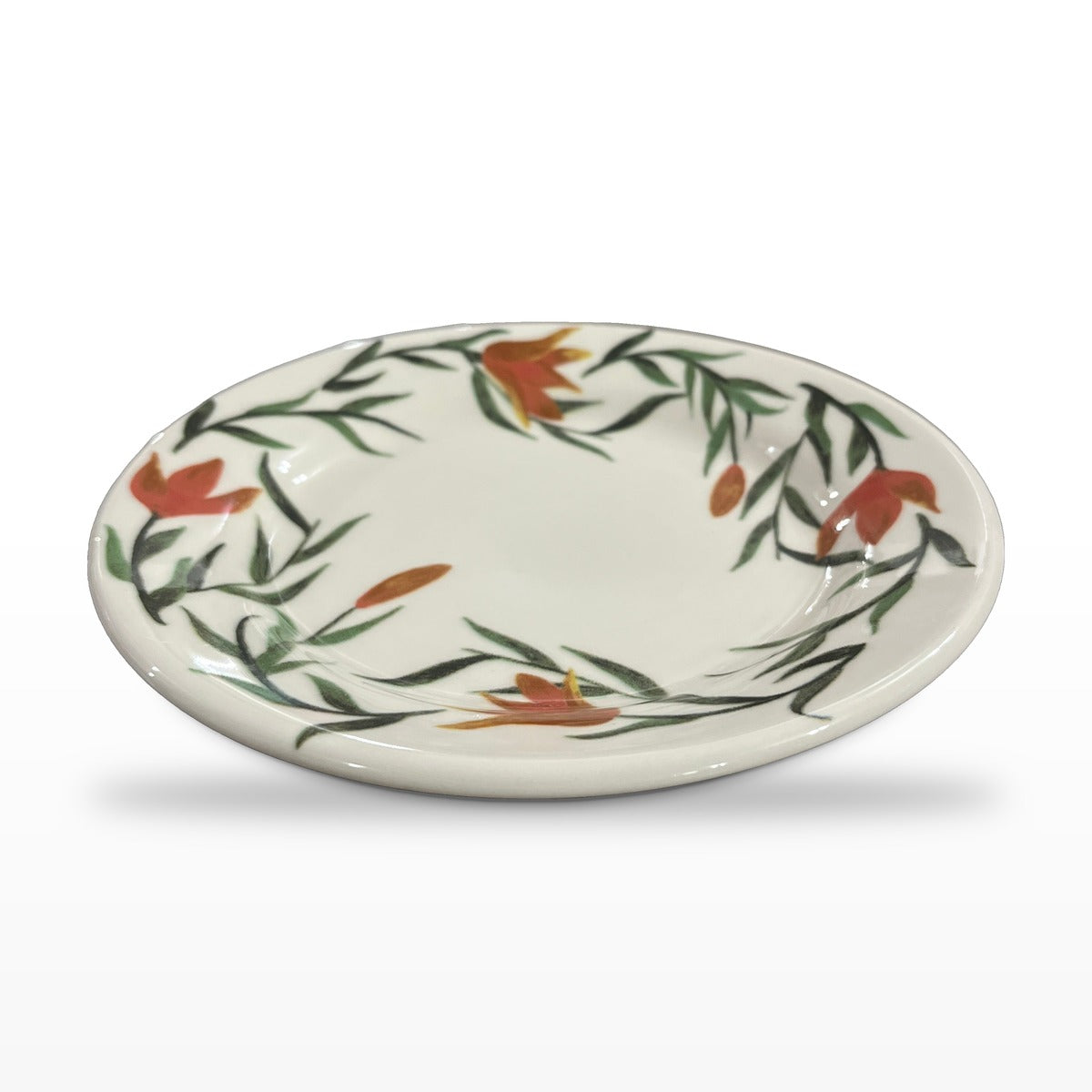 Prato de Sobremesa Floral Donna Lírios 18 cm Cerâmica Biona Oxford