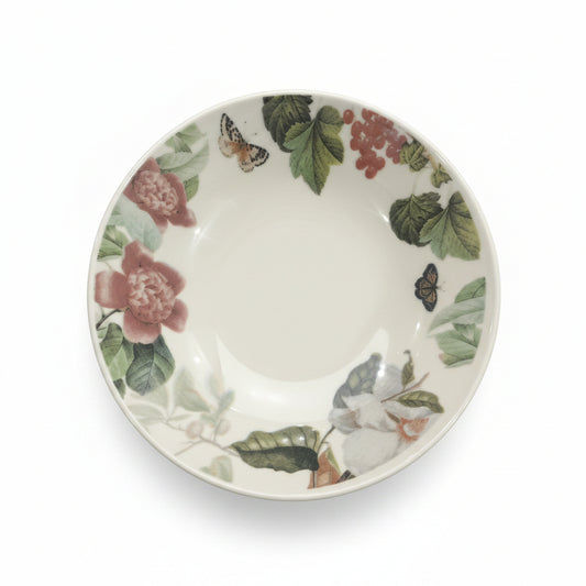 Prato Fundo Cerâmica Unni Garden Oxford 20,5 cm – Flores e Borboletas