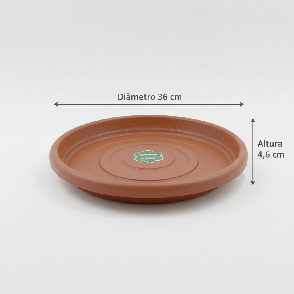Prato para Vaso de Plantas Redondo 36cm com Proteção UV – Sanremo Boulevard