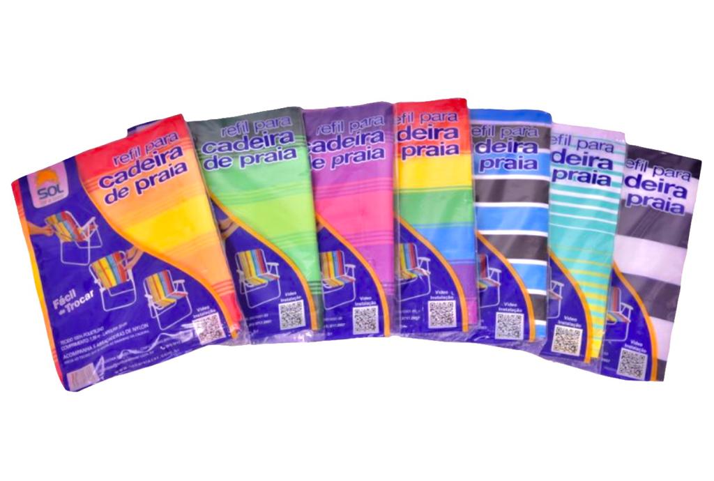 Refil para Cadeira de Praia Sol 1,60 m x 33,5 cm Lar e Lazer | 100% Polietileno | 5 Abraçadeiras de Nylon