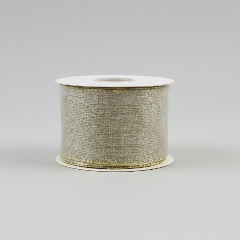 Fita Aramada Dourada com Costura 6,3 cm x 9,14 m FlorArte