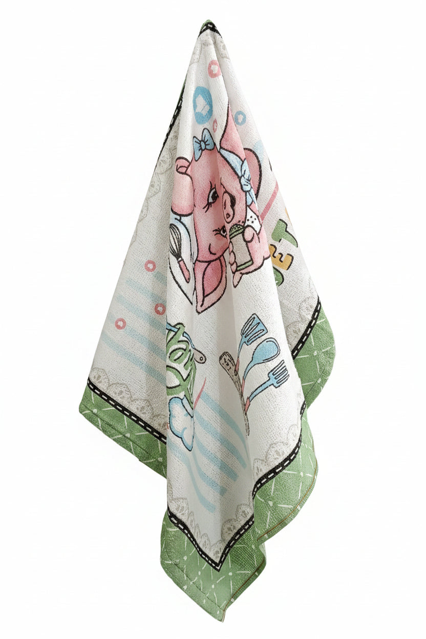 Pano de Copa Felpudo Döhler Cozinheiro 45x65cm 100% Algodão Alta Absorção 240 g/m² | Estampas Sortidas