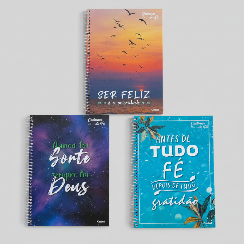 Caderno Universitário Credeal | Cadernos de Fé | Mensagens Religiosas – Capa Dura, 1 Matéria, 96 Folhas