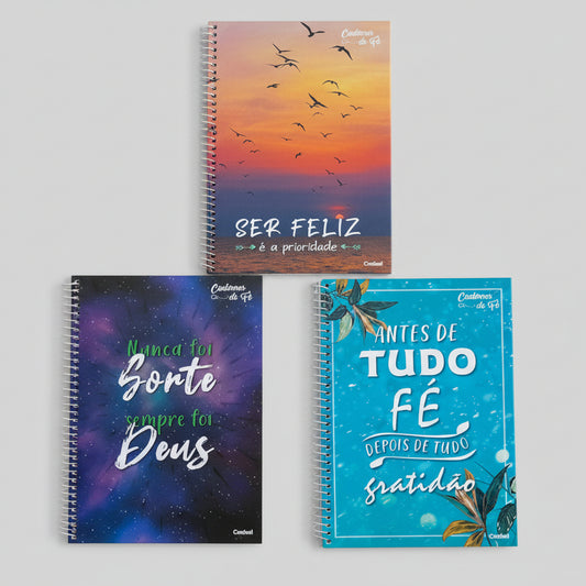 Caderno Universitário Credeal | Cadernos de Fé | Mensagens Religiosas – Capa Dura, 1 Matéria, 96 Folhas