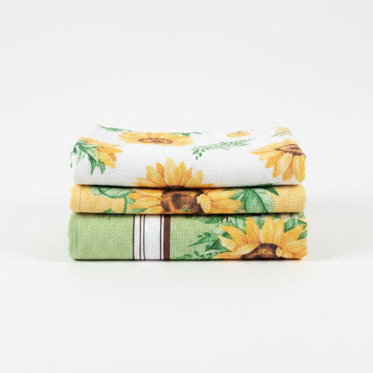Pano de Copa Felpudo Döhler Girassol 240 g/m² 45x65cm 100% Algodão Alta Absorção | Estampas Sortidas