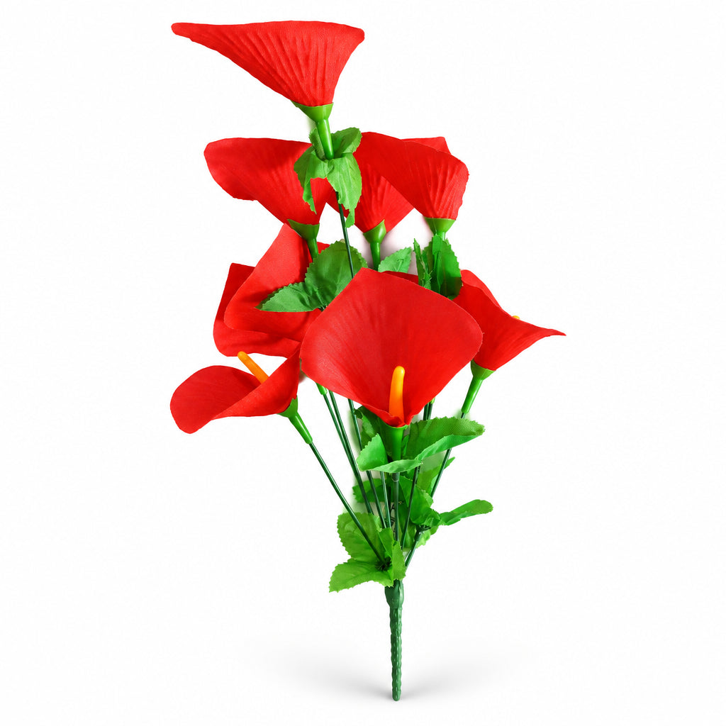 Buquê de Copo-de-Leite Artificial Vermelho 38 cm – 10 Hastes | Florarte