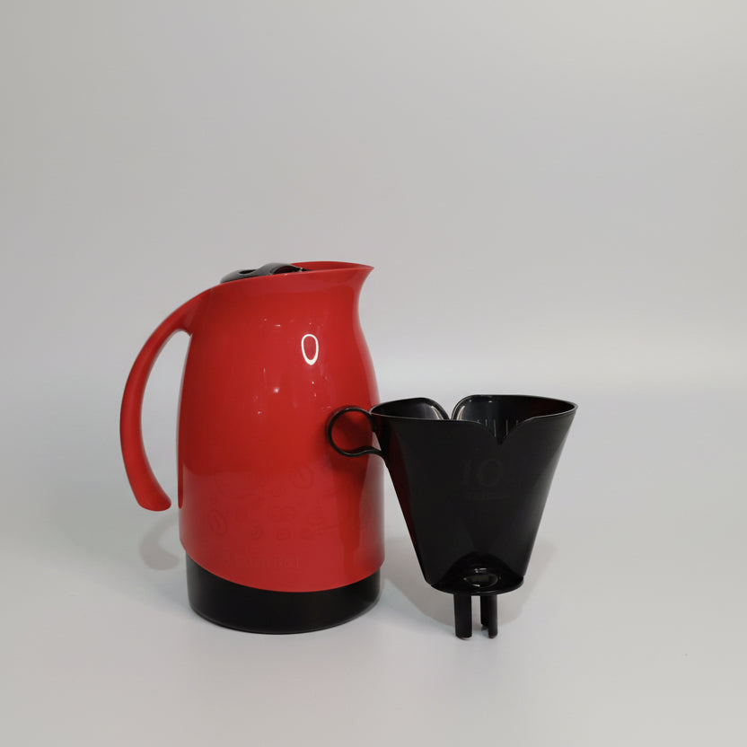 Conjunto Garrafa Térmica 700 ml + Suporte Filtro 102 | Vermelho | Bule Térmico BPA-Free