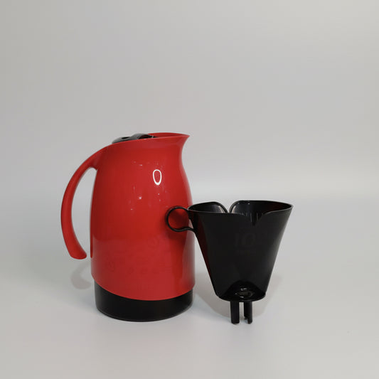 Conjunto Garrafa Térmica 700 ml + Suporte Filtro 102 | Vermelho | Bule Térmico BPA-Free