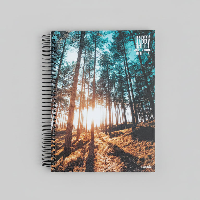 Caderno Universitário Happy Adventure Credeal 10 Matérias 160 Folhas Capa Dura Espiral