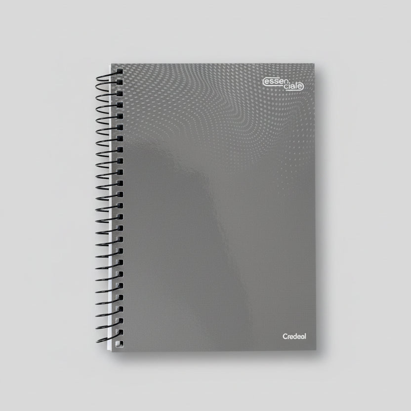 Caderno Pequeno 1/4 Essenciale Credeal – Capa Dura, 80 Folhas Pautadas, Espiral