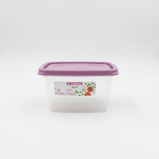 Pote Retangular Plástico Sanremo Linha Fácil 580ml — Hermético, Sem BPA, Micro-ondas e Freezer