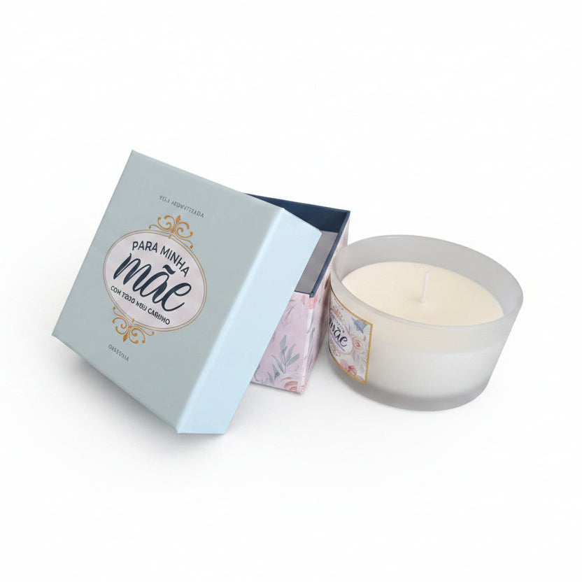 Vela Aromática Cera de Soja 120g – Para Minha Mãe com Todo Meu Carinho | Brasfoot