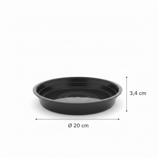Prato para Vaso de Planta Nº 2 Preto 20 x 3,4 cm – Gibafer