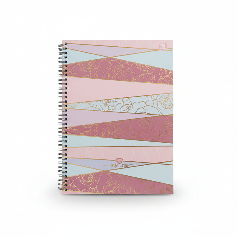 Caderno Universitário Animativa Rosa Rose 1 Matéria 80 Folhas Capa Dura Espiral 200x275mm