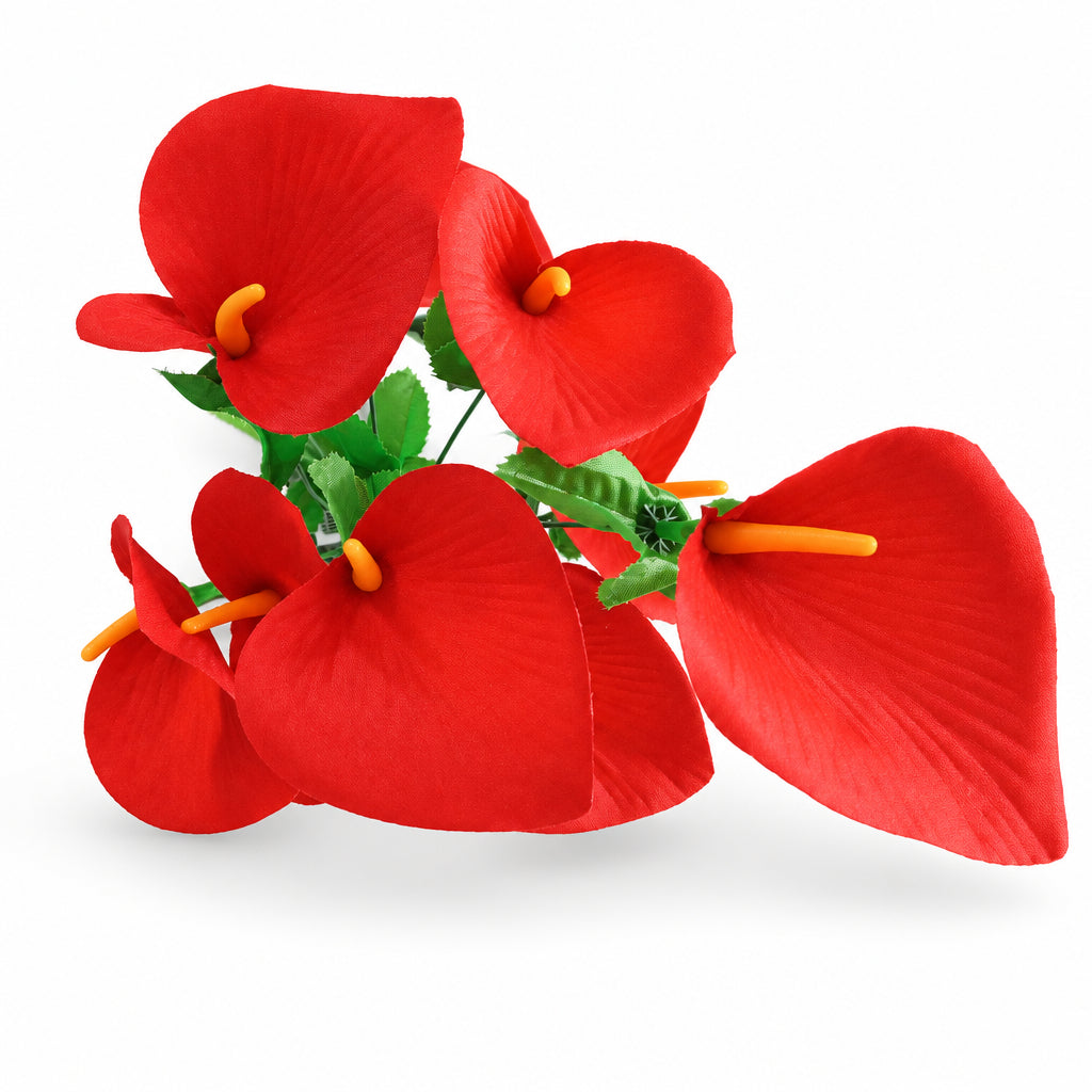 Buquê de Copo-de-Leite Artificial Vermelho 38 cm – 10 Hastes | Florarte