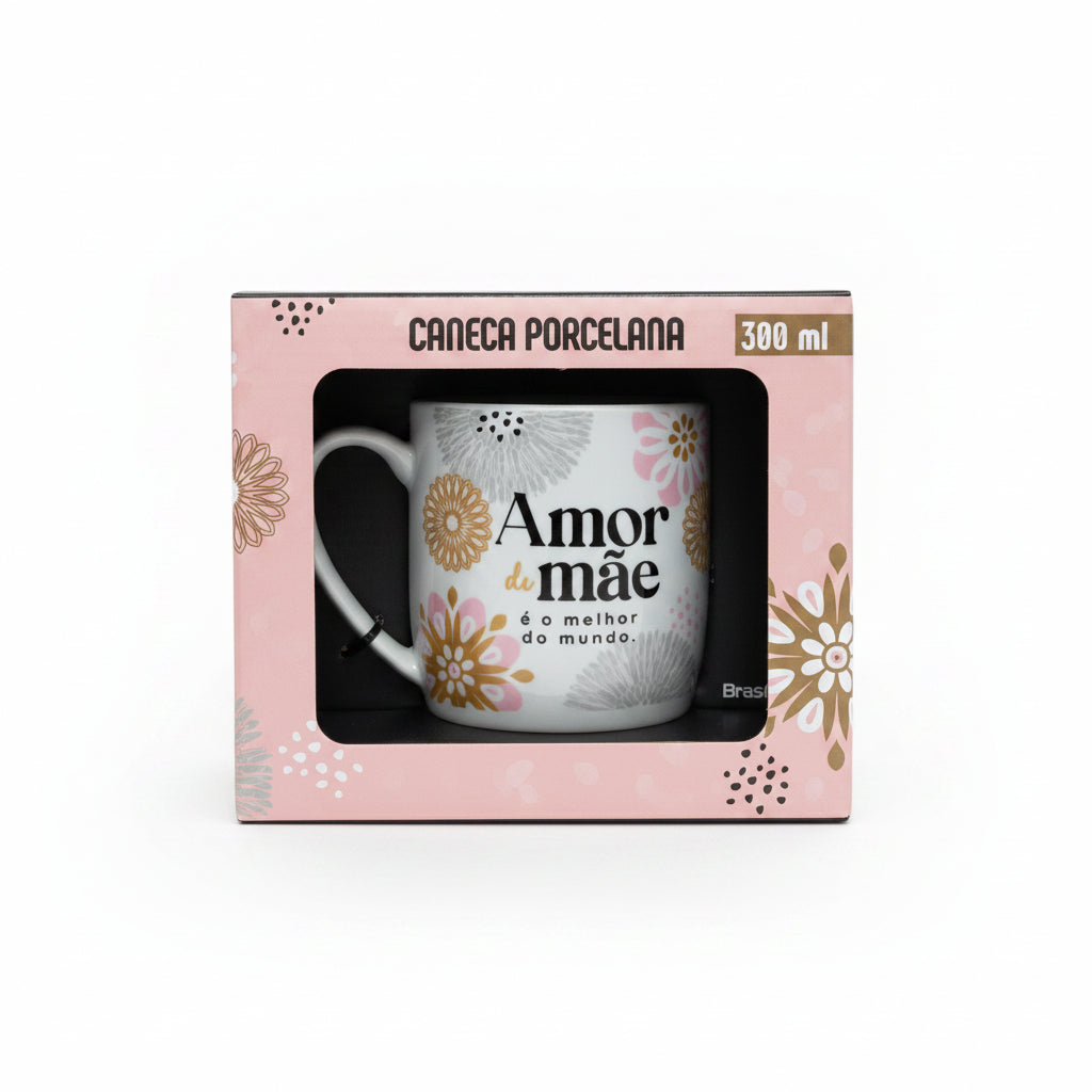 Caneca de Porcelana Urban 300ml Melhor Mãe do Mundo Brasfoot