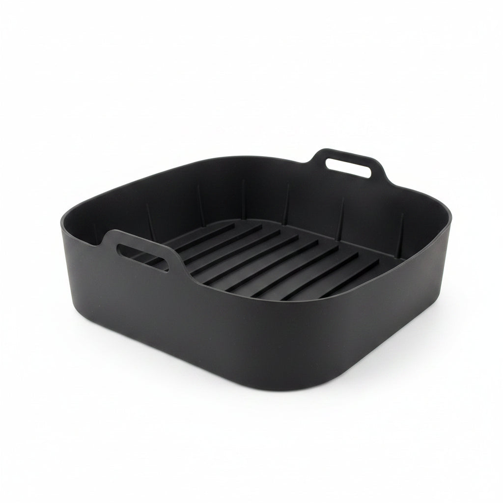 Cesto de Silicone para Air Fryer Quadrado 20cm Bigsul Antiaderente Reutilizável Resistente ao Calor