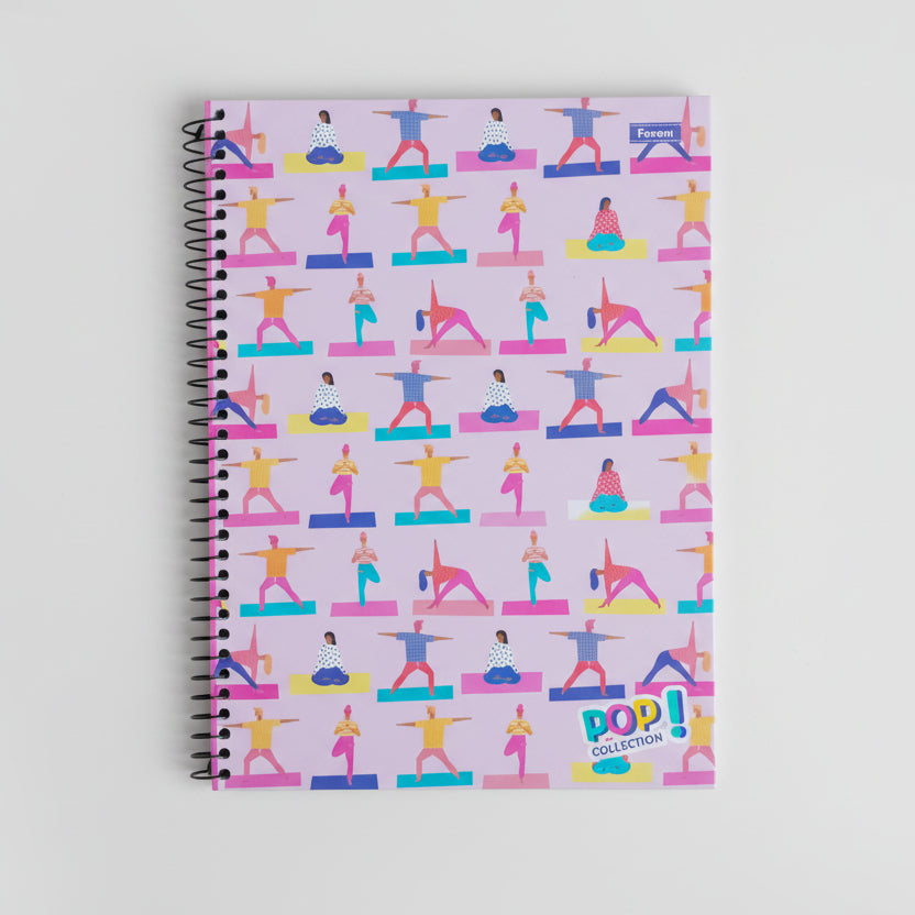 Caderno Universitário Foroni Pop Collection – 1 Matéria, 96 Folhas, Capa Dura, Espiral, Formato 200×275 mm – Design Colorido e Vibrante