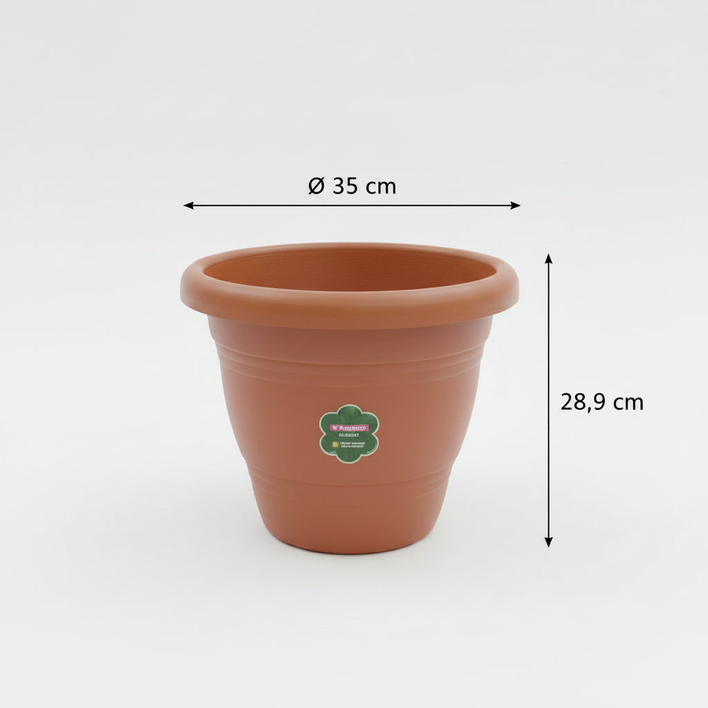 Vaso Redondo Plástico Sanremo 35cm – Linha Boulevard com Proteção UV