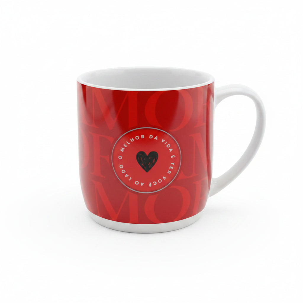 Caneca Urban 300ml em Porcelana - Você Me Faz Muito Feliz | Brasfoot