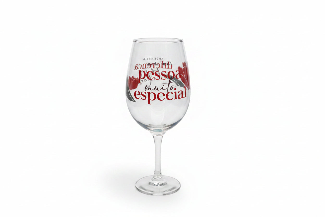 Taça de Vinho 385ml Vidro Brasfoot | Presente para uma Pessoa Muito Especial