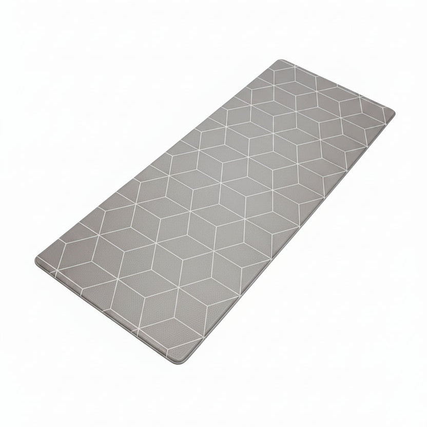 Tapete de Cozinha Passadeira Premier Niazitex 46x120cm – Geométrico Cinza | 100% PVC Antiderrapante