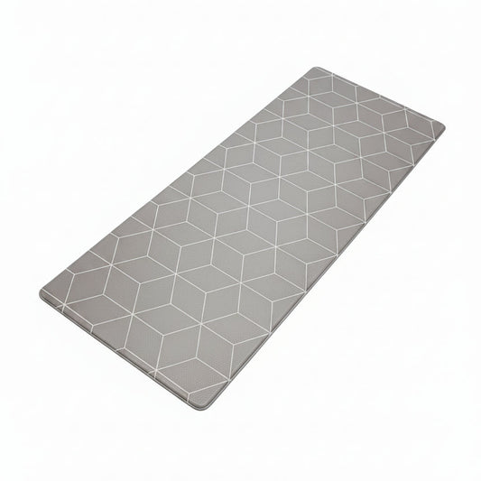 Tapete de Cozinha Passadeira Premier Niazitex 46x120cm – Geométrico Cinza | 100% PVC Antiderrapante