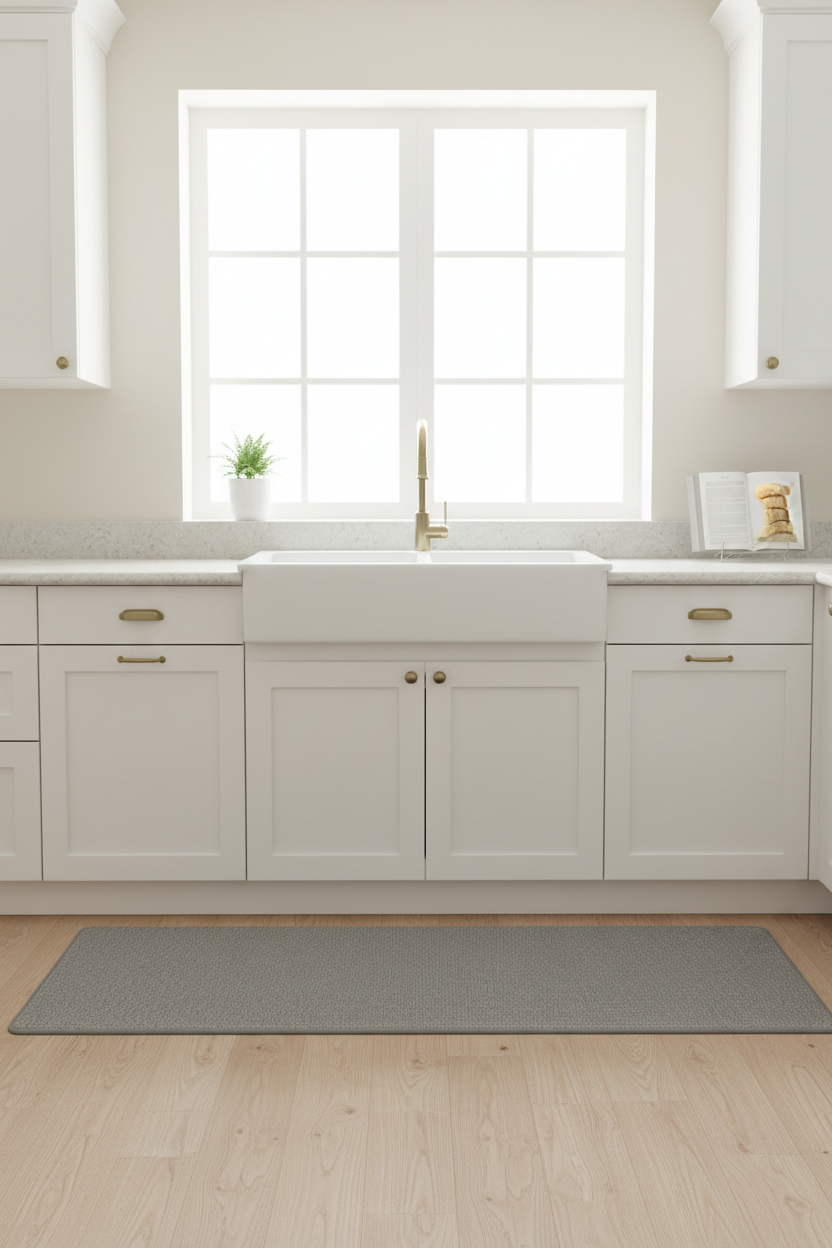 Tapete Passadeira Cozinha Nature Niazitex 46 x 180 cm Cinza – Antiderrapante 100% Poliéster
