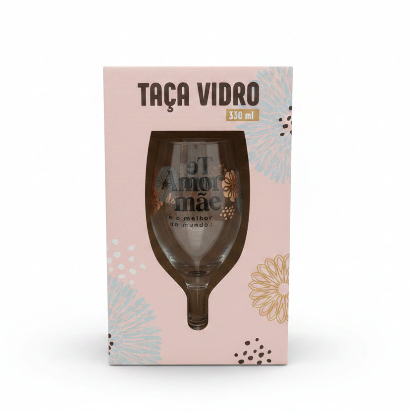 Taça Windsor Vidro 330ml Brasfoot – Amor de Mãe é o Melhor do Mundo