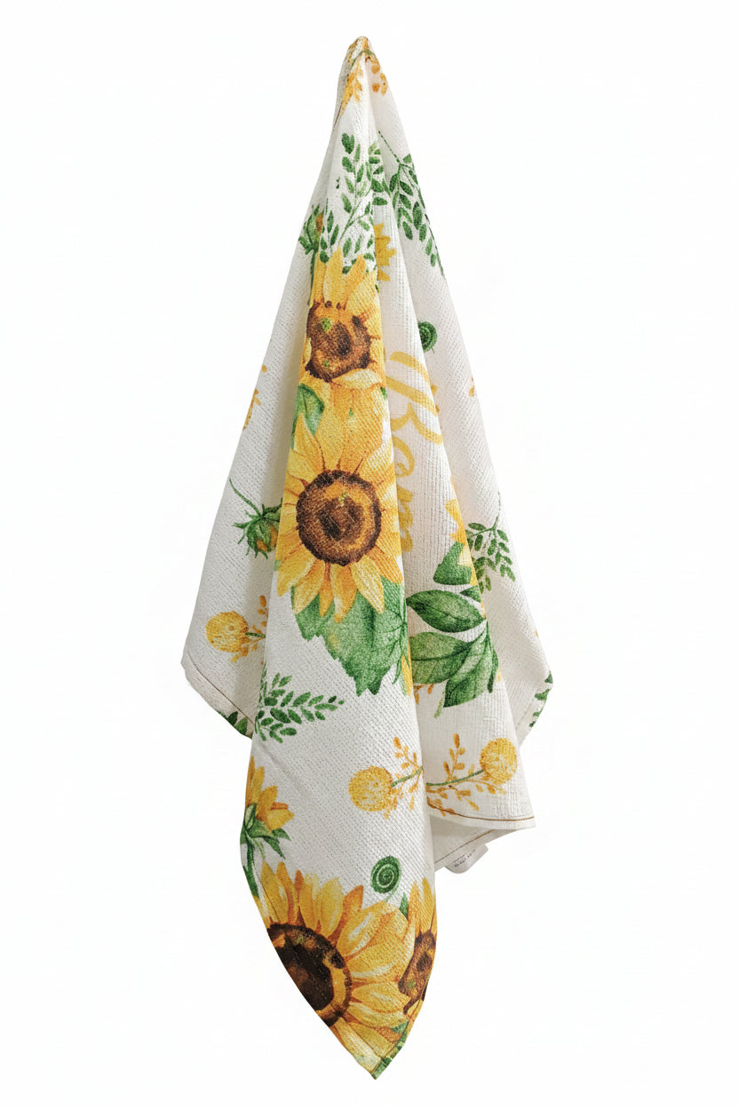 Pano de Copa Felpudo Döhler Girassol 240 g/m² 45x65cm 100% Algodão Alta Absorção | Estampas Sortidas
