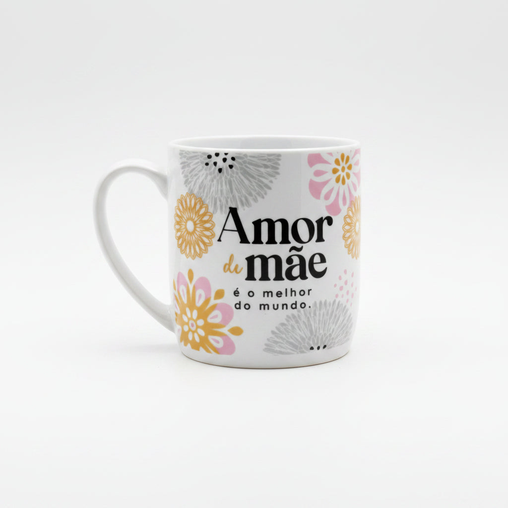 Caneca de Porcelana Urban 300ml Melhor Mãe do Mundo Brasfoot