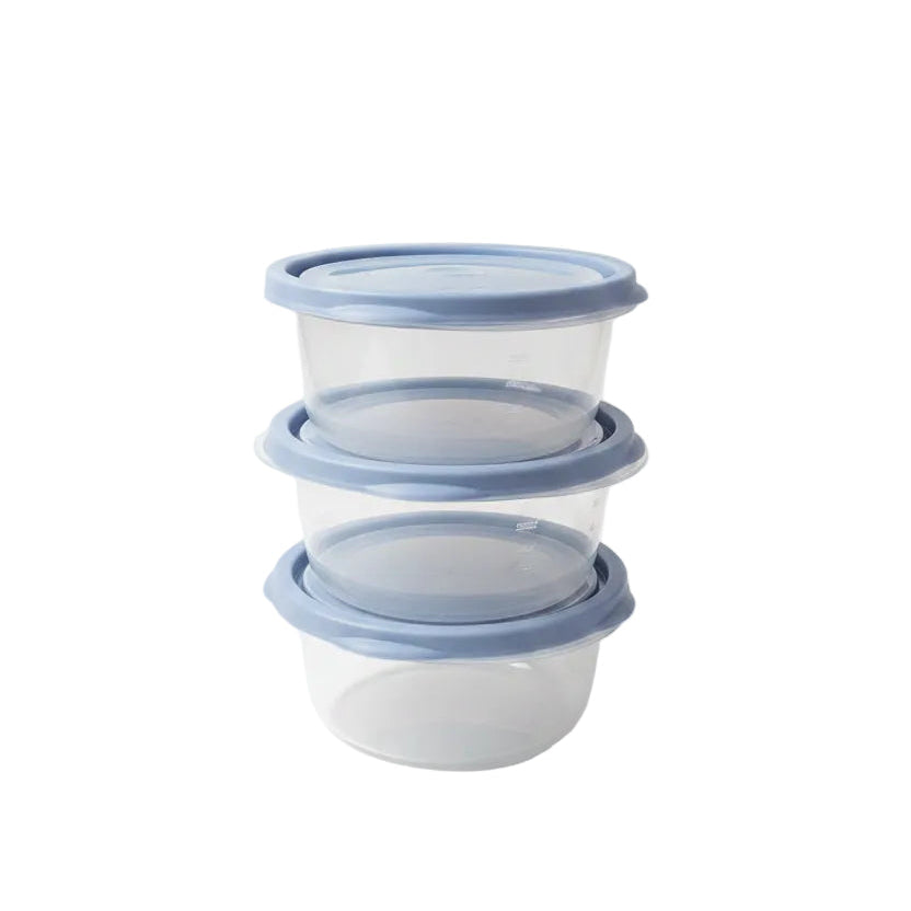Conjunto 3 Potes Redondos Plástico 620ml — Sanremo Linha Fácil | Hermético • BPA Free | Micro-ondas, Freezer e Lava-louças