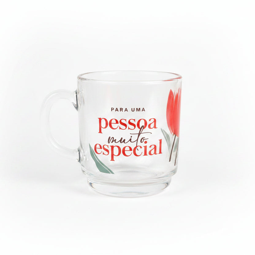 Caneca de Vidro Elegance 300ml Brasfoot - Um Presente Para Uma Pessoa Muito Especial
