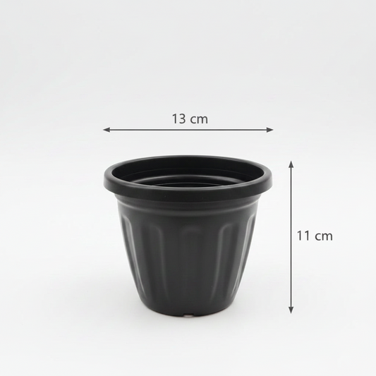 Vaso de Planta Redondo Preto Nº 1 Gibafer – Plástico 13x11cm