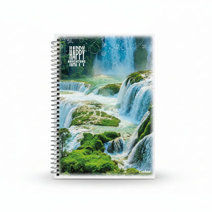 Caderno Credeal Happy Adventure 1 Matéria 48 Folhas Espiral Capa Flexível 1/4
