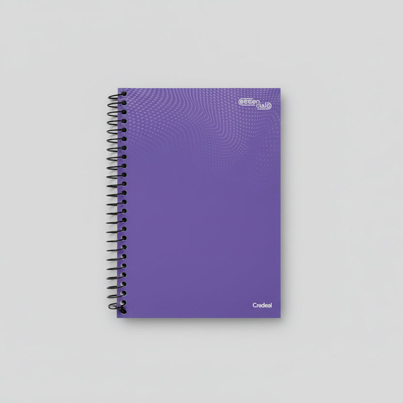 Caderno Pequeno 1/4 Essenciale Credeal – Capa Dura, 80 Folhas Pautadas, Espiral