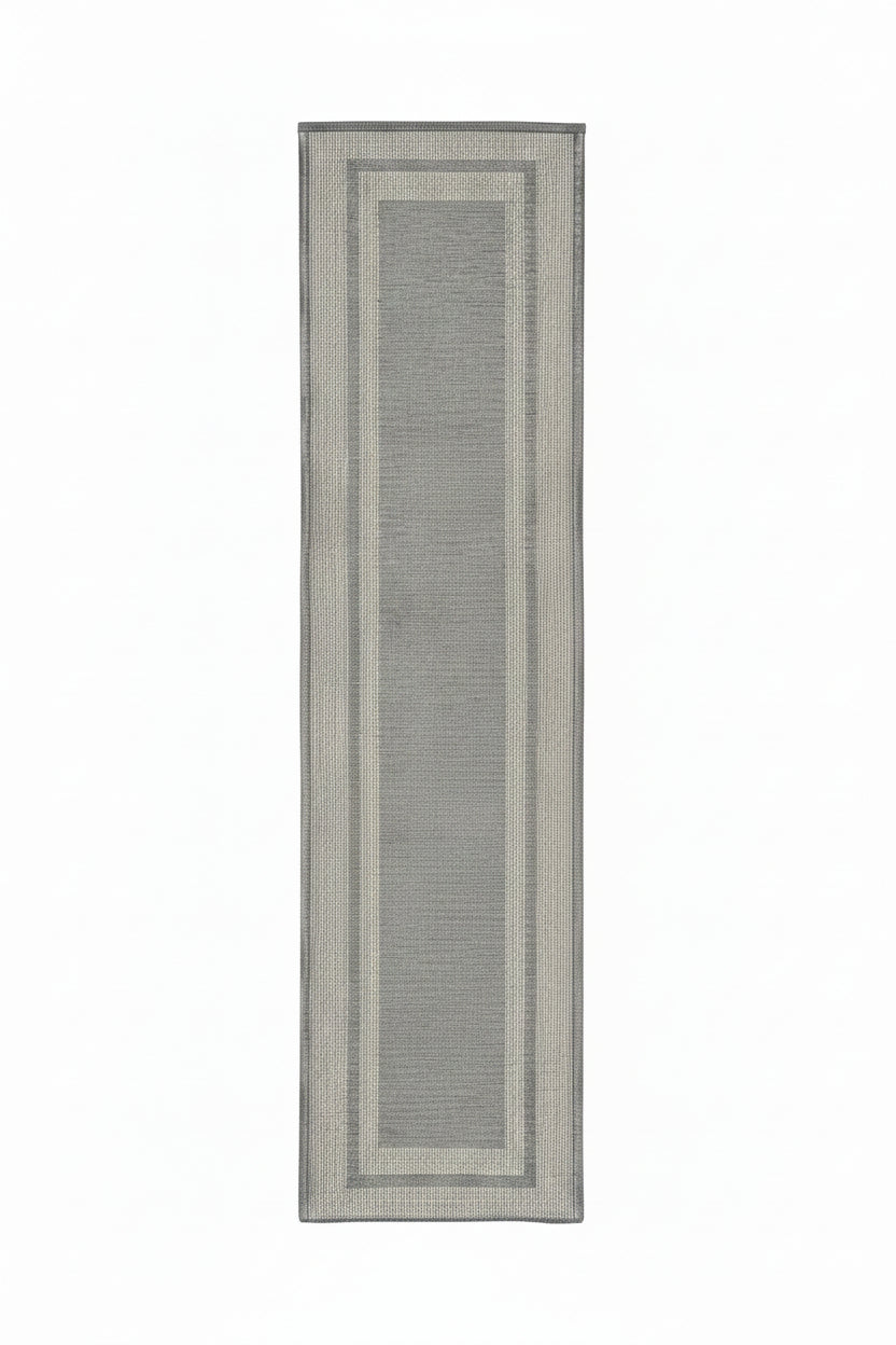 Tapete de Cozinha Passadeira Jacquard Munique Niazitex 45 × 180 cm Cinza — Antiderrapante