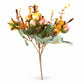 Buquê de Camélias Artificiais Amarelo e Laranja Outono 31 cm – 13 Hastes | Florarte