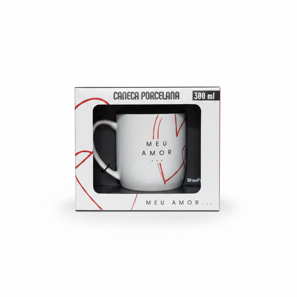 Caneca Porcelana Urban 300ml “Meu Amor, Hoje é um Dia Especial” – Brasfoot Presentes